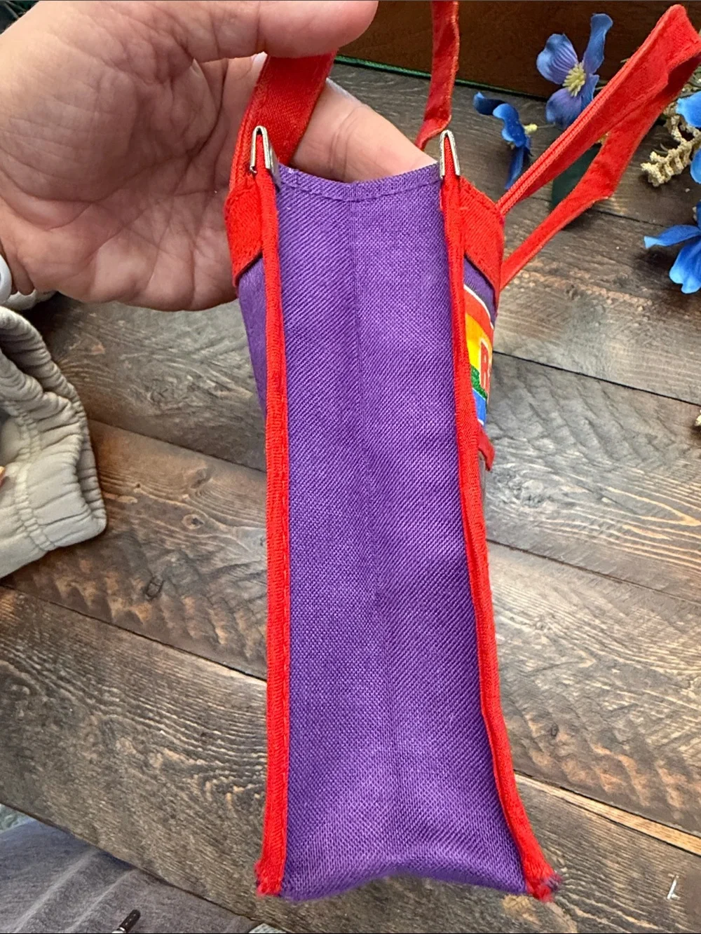 VINTAGE RARE VARIANT 1983 Rainbow Brite Purple Mini Tote Bag Clear PocketHallmak